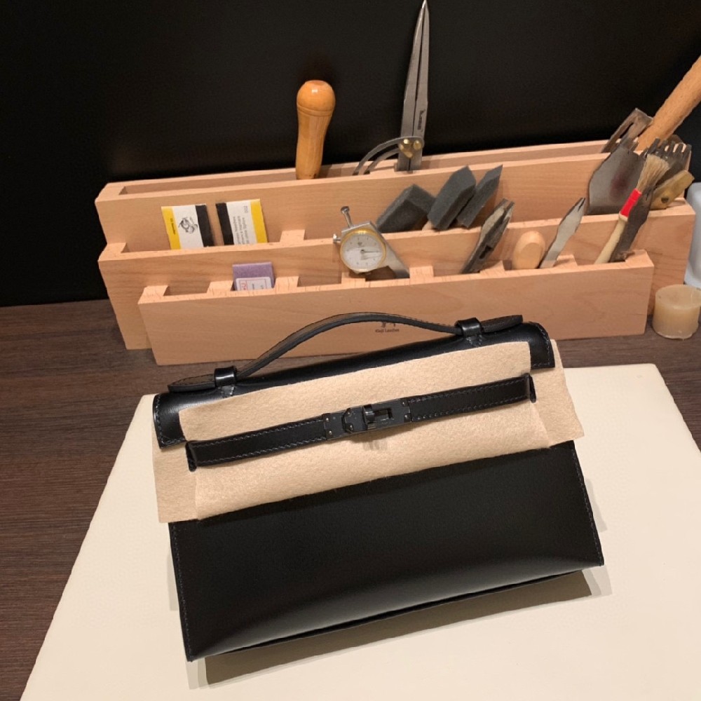 分享客户订单💗kelly pochette box so black 黑色 黑扣