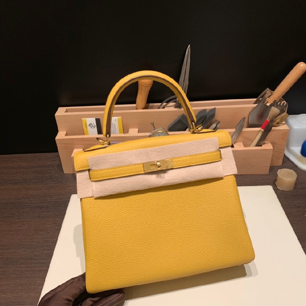 现货kelly 25cm togo皮 9D琥珀黄Jaune Amber 金扣💛招财色必入啊！