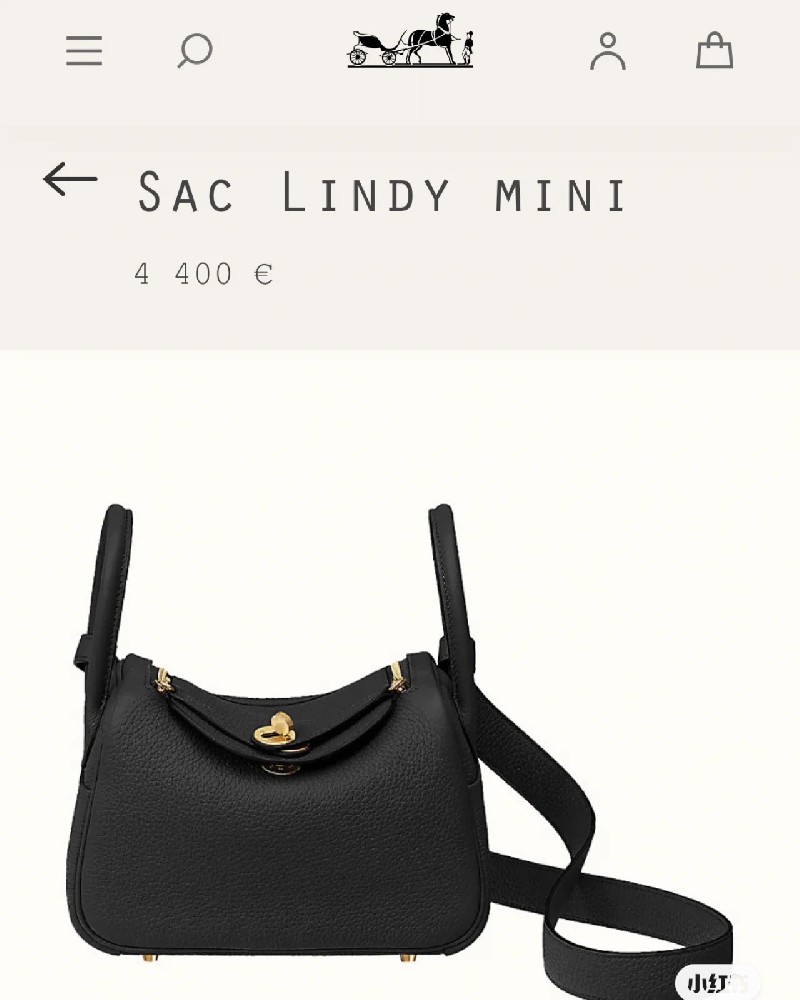 现货[爱心]mini Lindy Noir 89 黑色 金扣