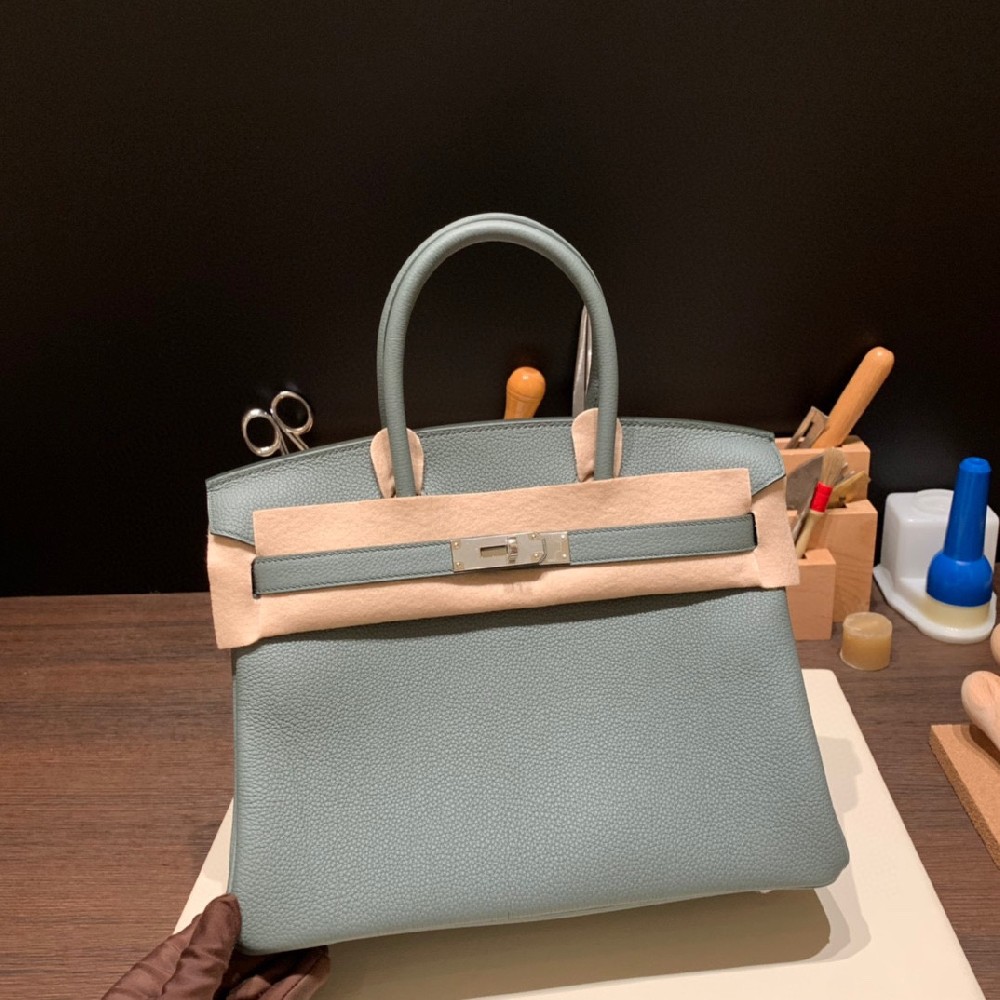 30cm birkin togo  杏绿 银扣    百搭色  高级新绿 😊