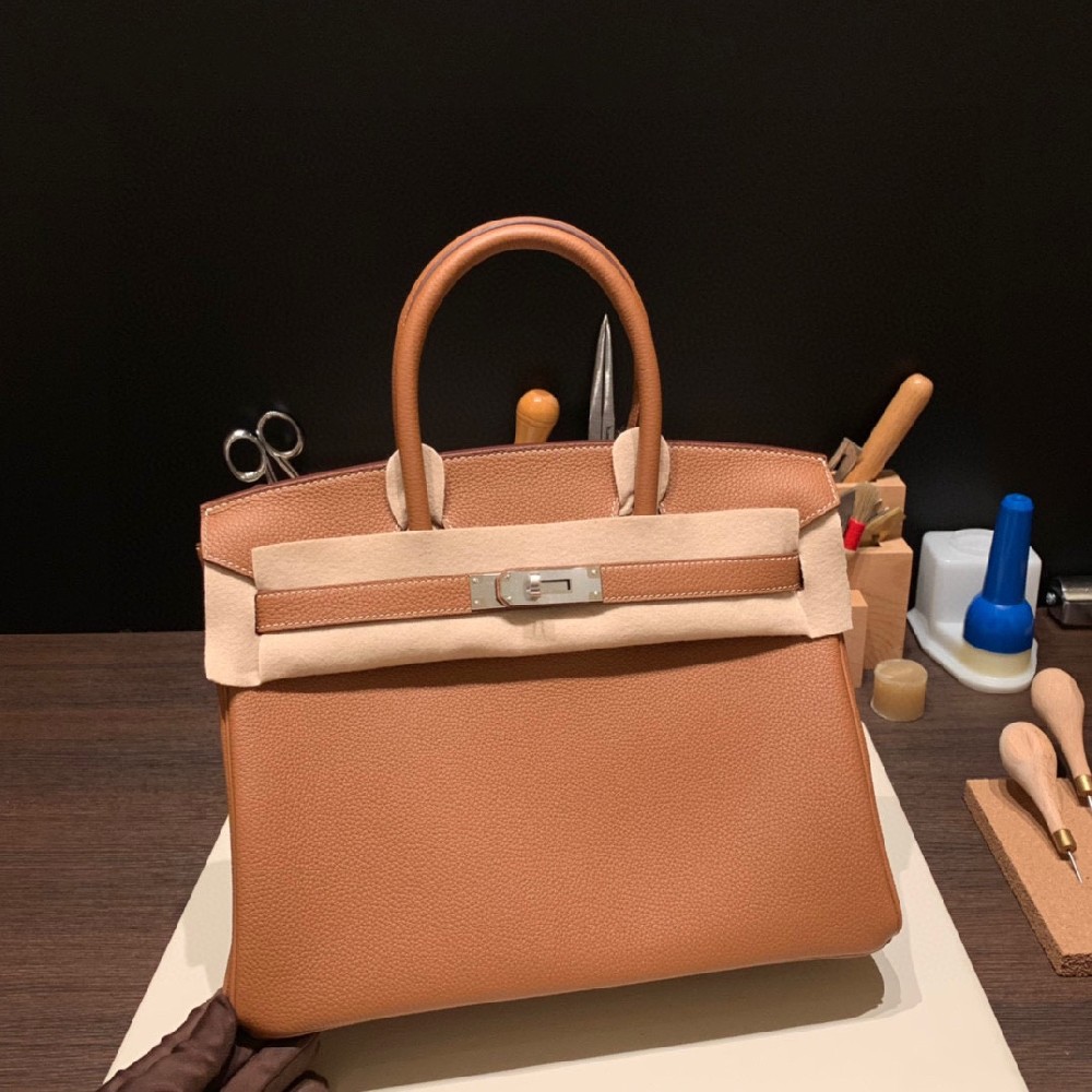 现货😘30cm birkin togo 金棕 银扣    经典金刚色 搭配银扣 低调且奢华