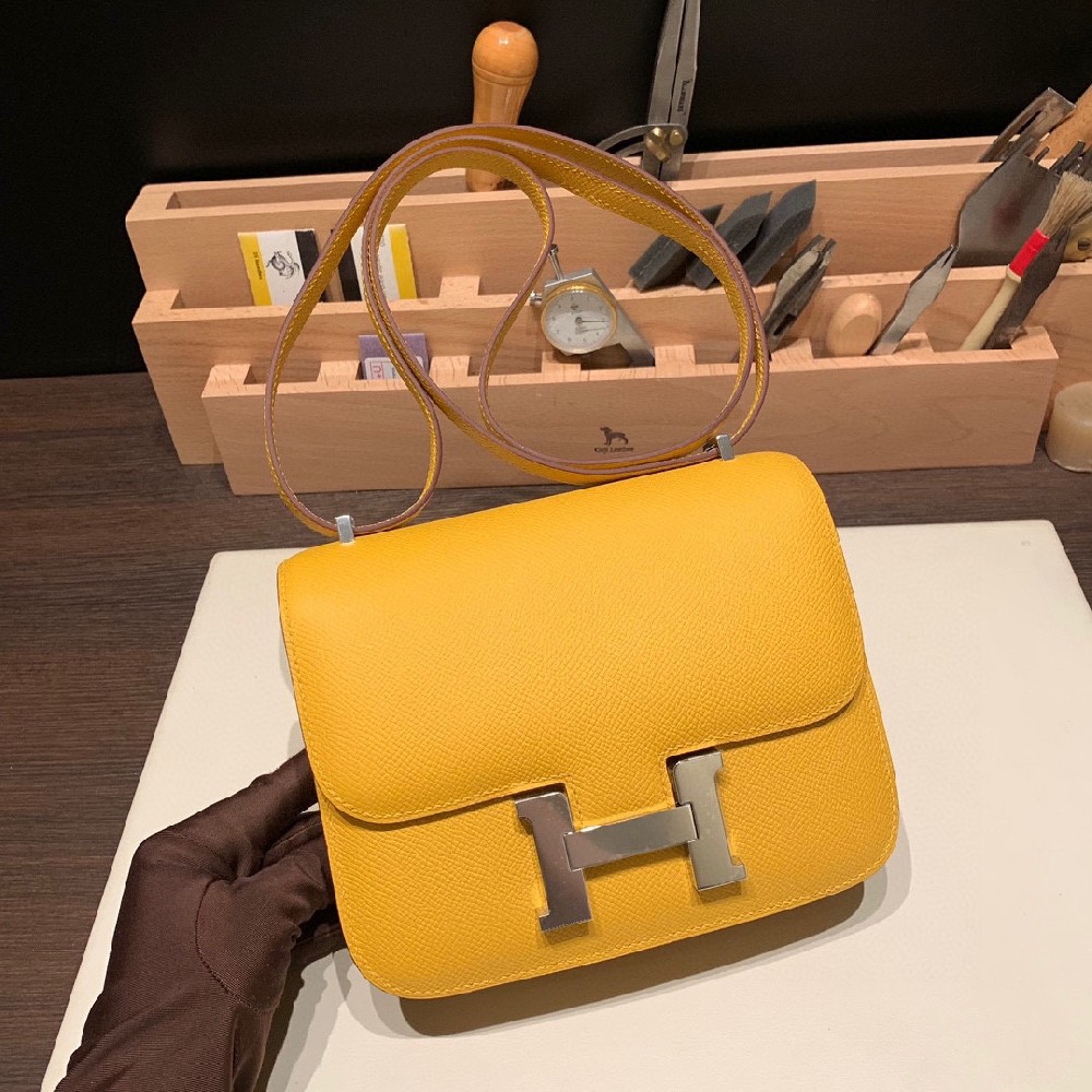 constance 19cm epaom 9D琥珀黄Jaune Amber 银扣 简直不要太好看 无法言喻的高级💛